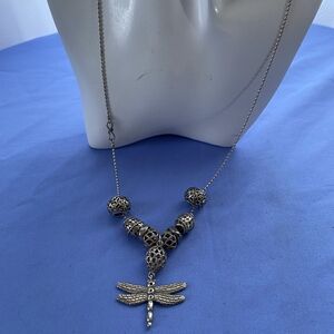 Pandora Silver Dragonfly Charm Necklace